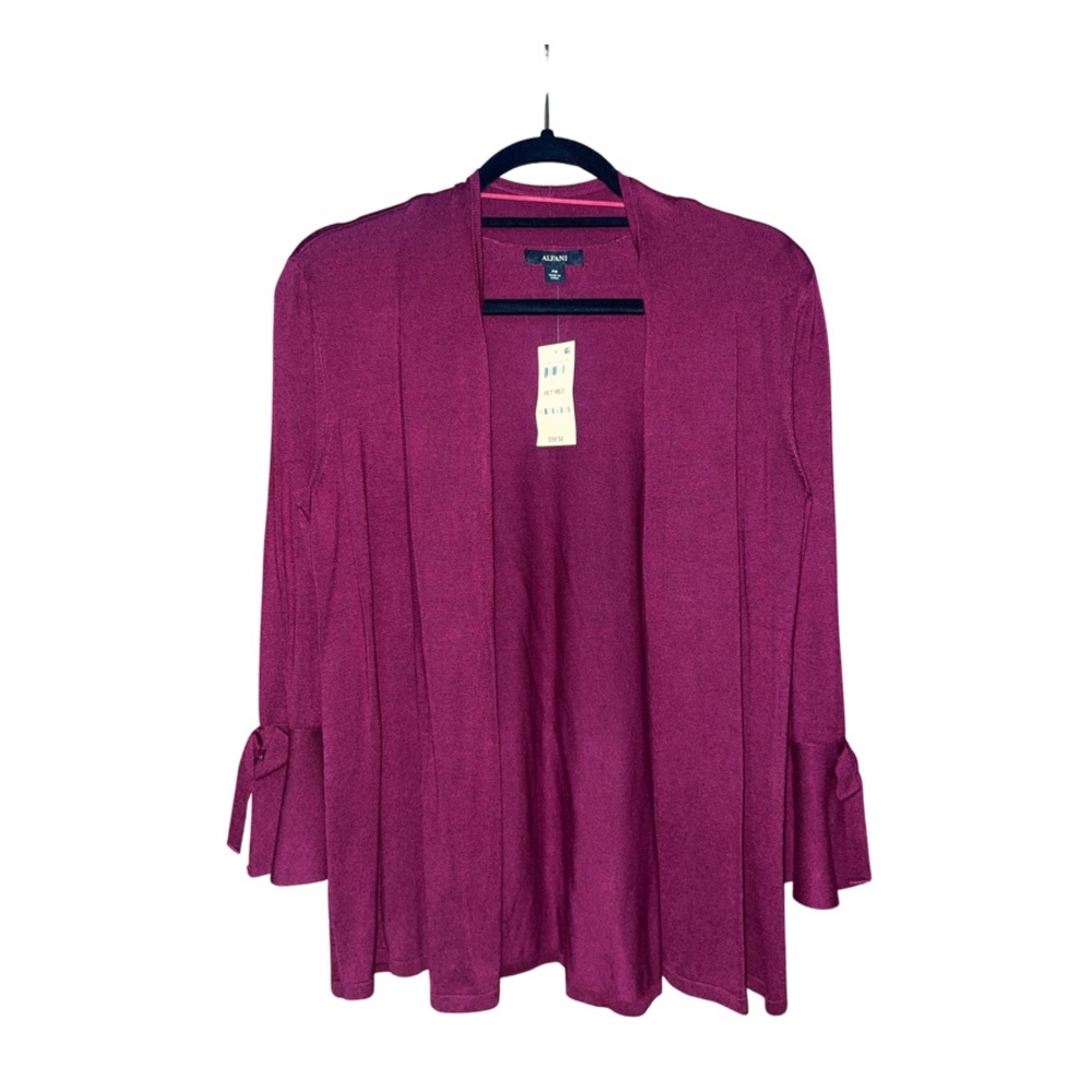 NWT Alfani Bell Sleeve Cardigan - Burgundy - Size MP